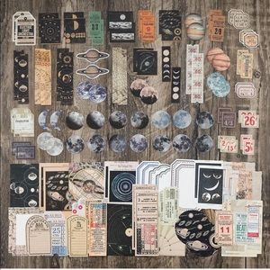 Moon Scrapbook Pages & Stickers 200 Pack
